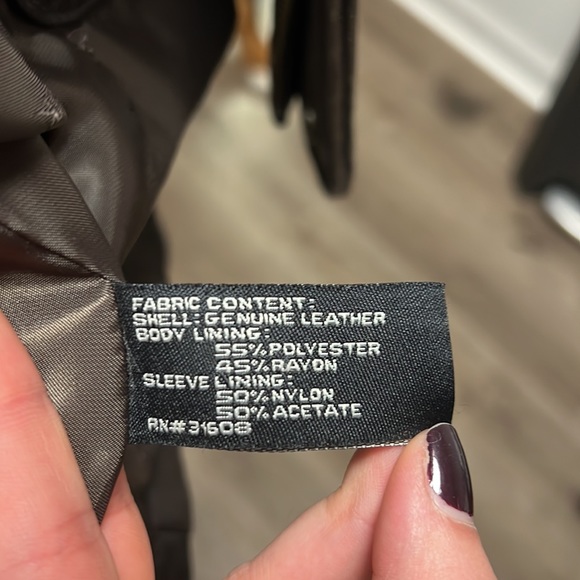 Men’s Brown Leather Jacket with removable Liner - Picture 5 of 12